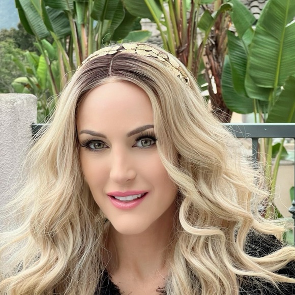 Allover Gold Butterfly Small Large Etched Metal Boho Minimalist Preppy Headband - Picture 4 of 4